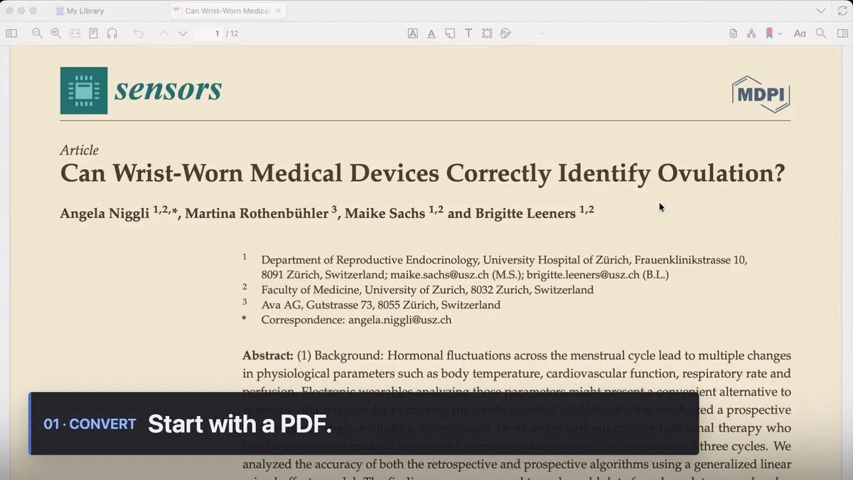 Mktero converting a Zotero PDF into a Markdown reading view